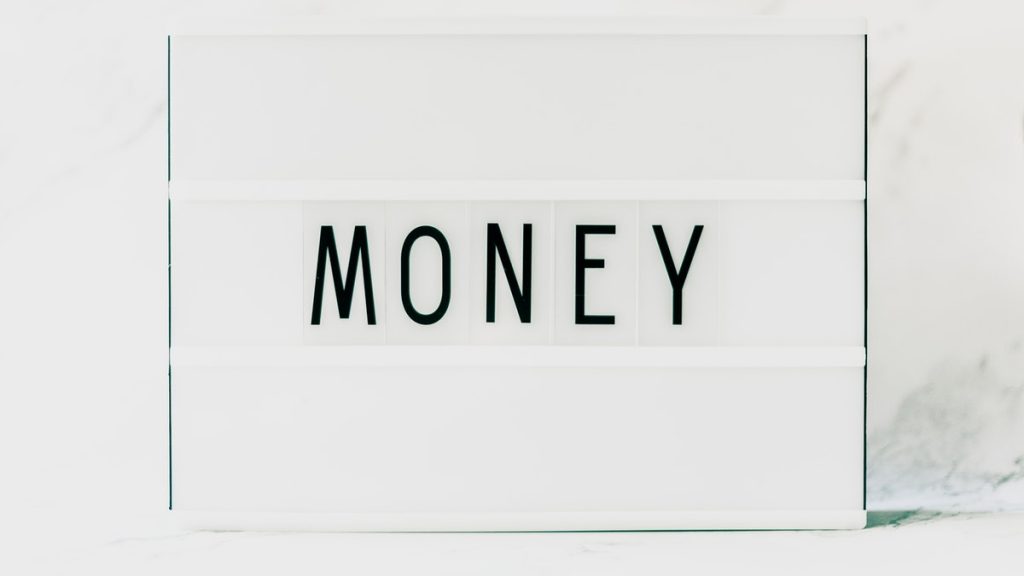 sign with the word money