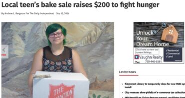 Local teen's bake sale raises $200 iLEAD Online 9.10.2024