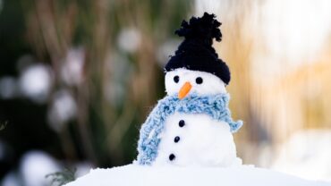 snowman scarf park winter